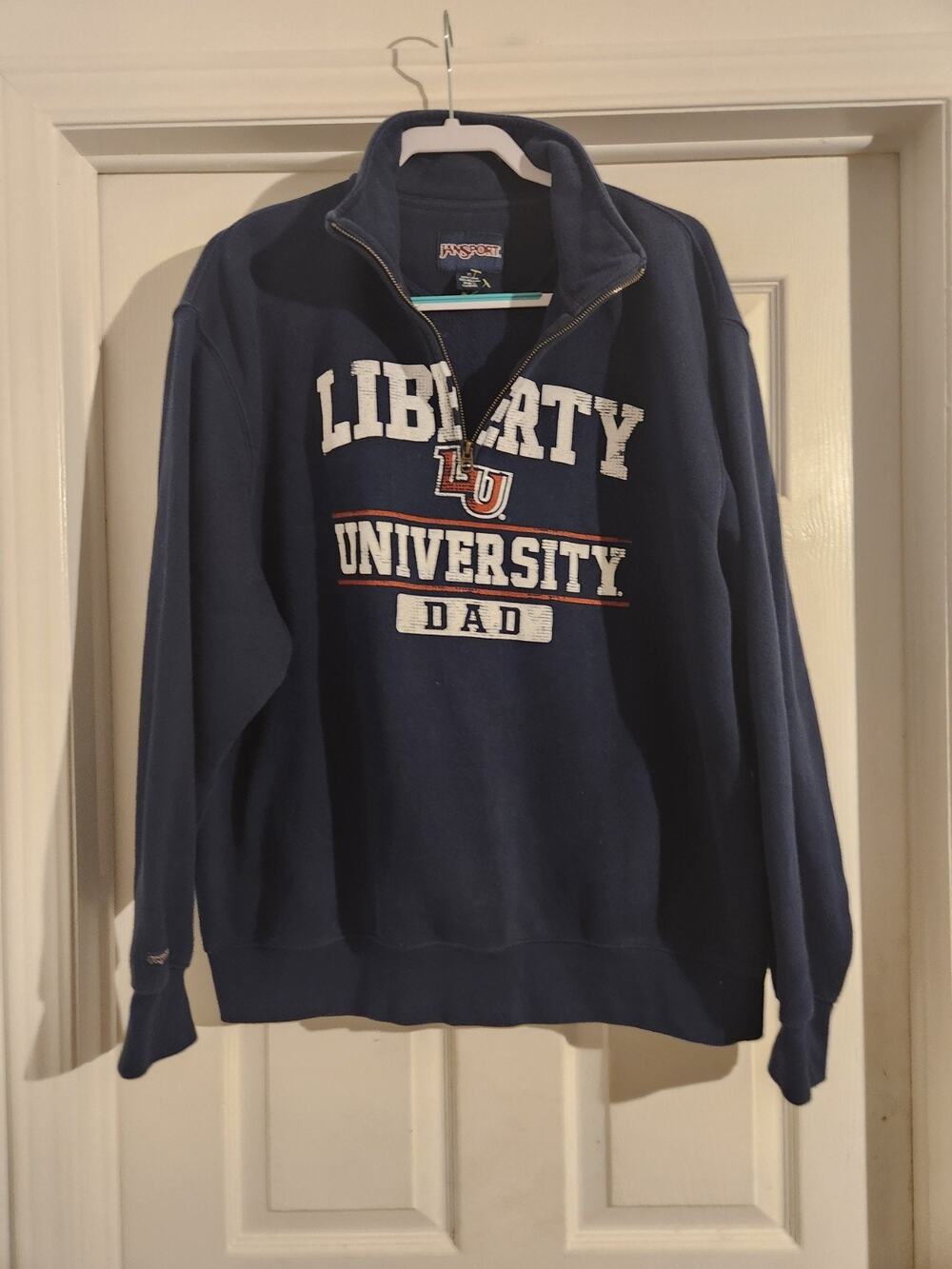 Jansport Liberty University Dad Zip-Up Sweater - Dark Blue. XL